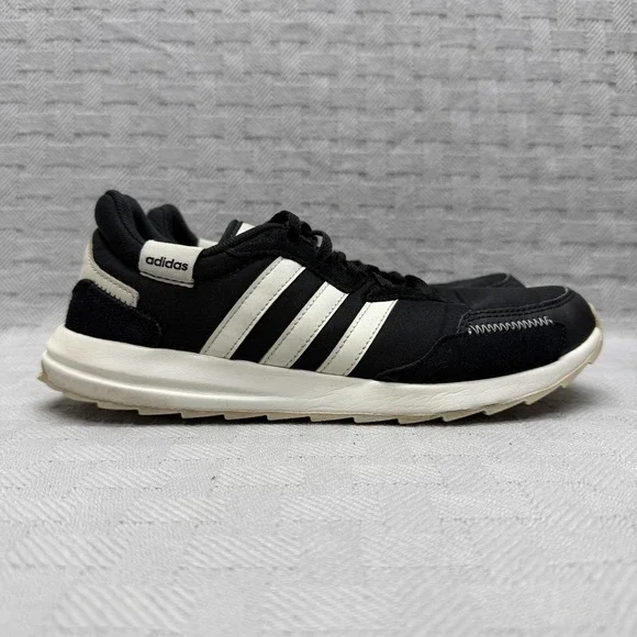 Adidas Shoes Womens Size 7.5 Black Canvas Athletic Sneakers Lace Up EH1859 - Picture 1 of 9